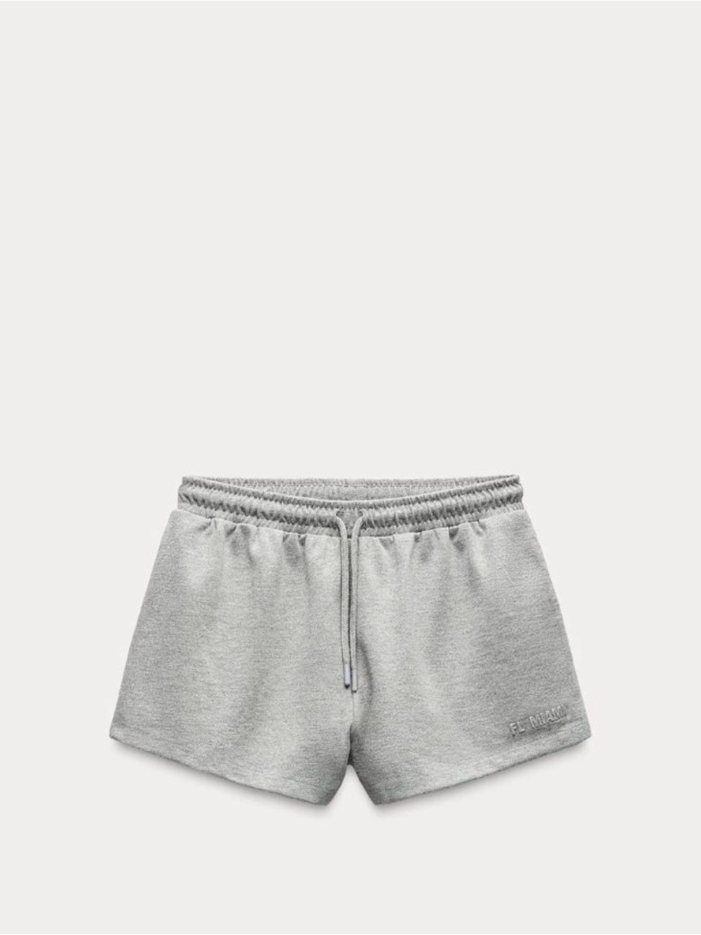 Grey Metallic Women's Terry Drawstring El Miami Zara Shorts